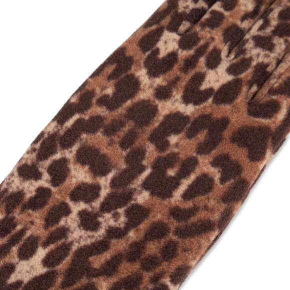 Women's Stretch Fleece Gloves With Microlux Lining and Touch Technology Leopard - Picture 3 of 6